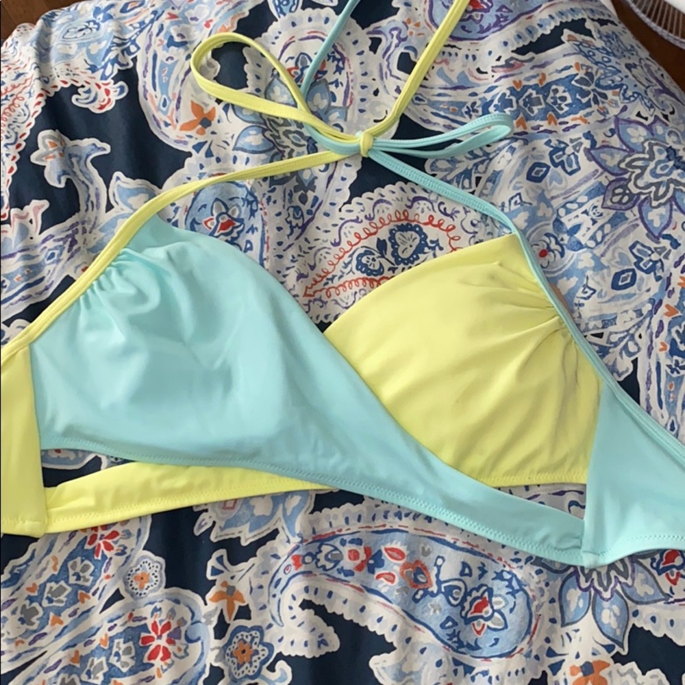 Blue & Yellow Pink Bikini Top!